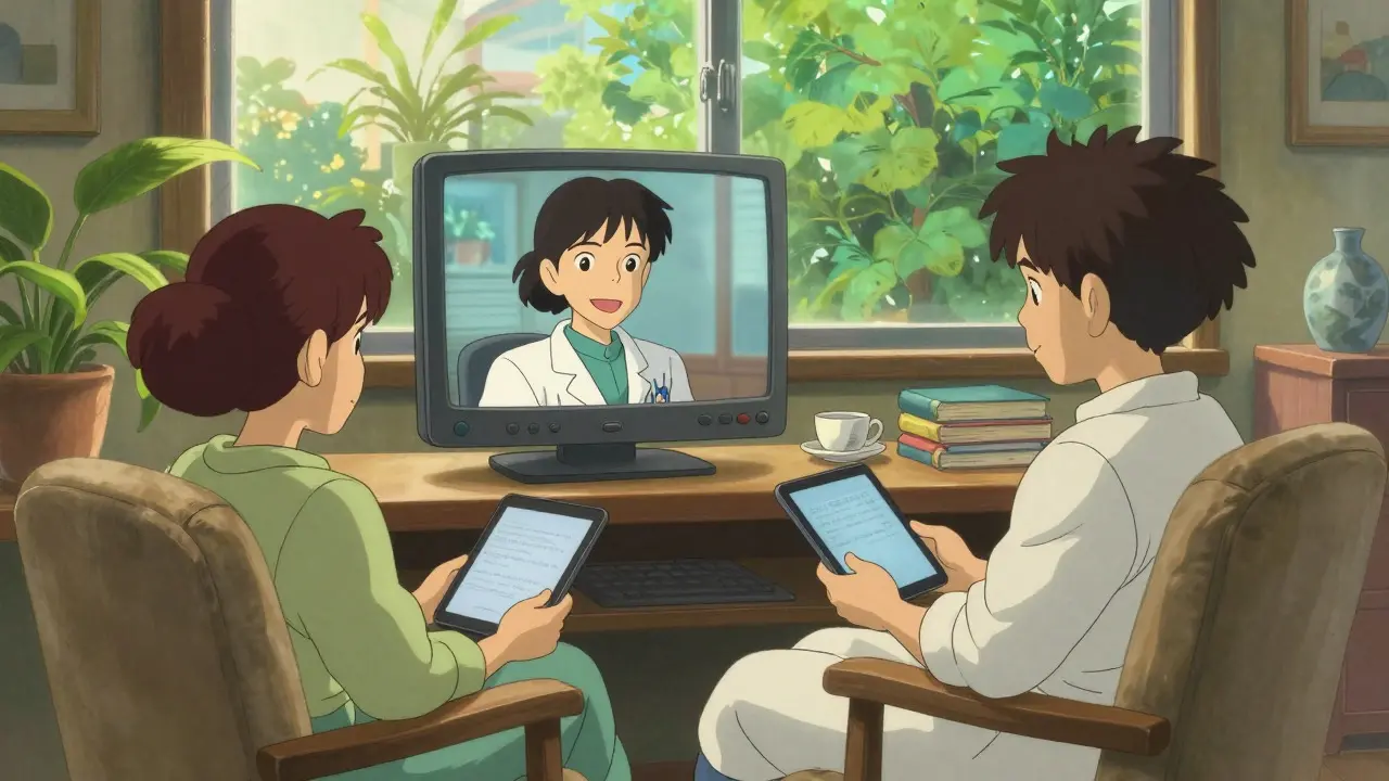 Consultation de télémédecine apaisante avec un médecin souriant