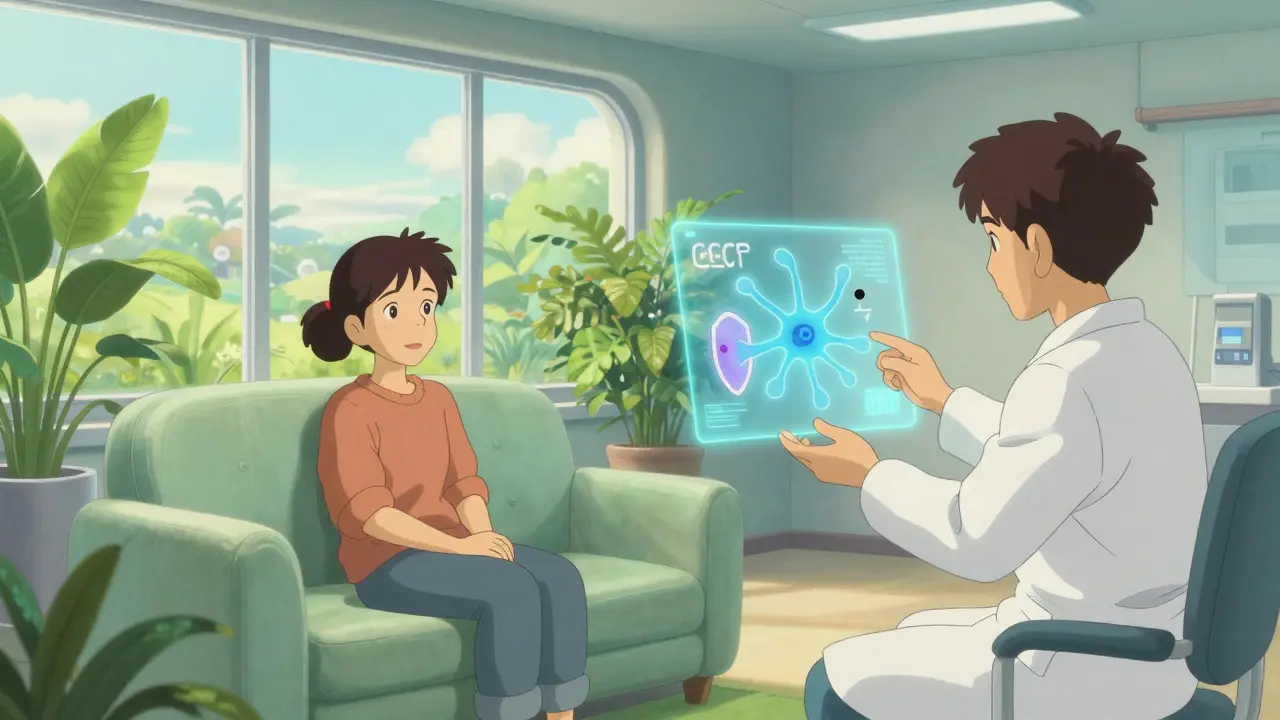Consultation médicale sereine avec thérapies ciblées anti-CGRP