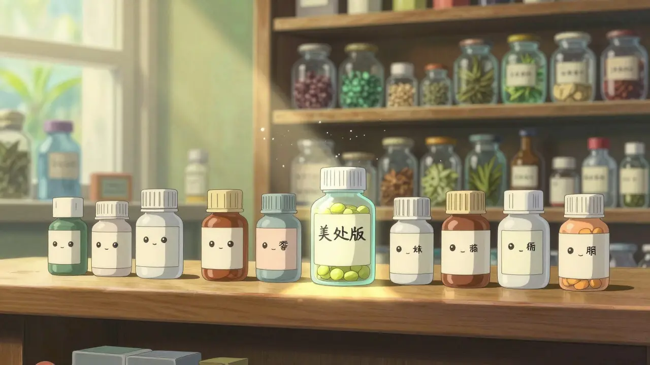 Étagère de pharmacie lumineuse avec des boîtes de médicaments soigneusement rangées